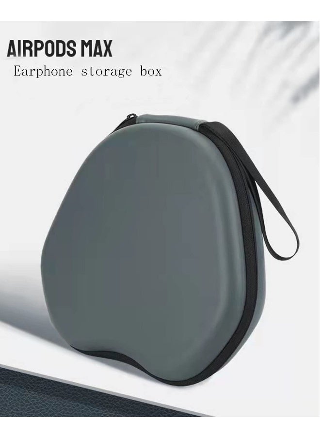 Hard Case  for Airpods Max Headphones, Carrying Case Storage Travel Case Fashion PU Case Wireless Headphones EVA Storage Case Protective Case Cover (Gray)