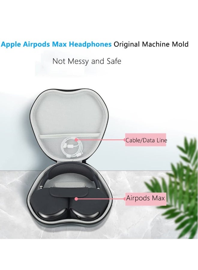Hard Case  for Airpods Max Headphones, Carrying Case Storage Travel Case Fashion PU Case Wireless Headphones EVA Storage Case Protective Case Cover (Gray)