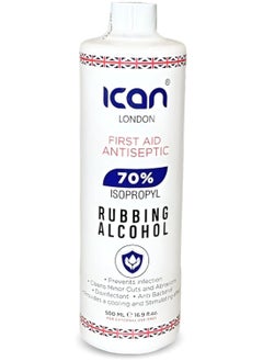 iCan London ican london isopropyl rubbing Alcohol 70% First aid Antiseptic Disinfectant/Cleaning Fluid 500ml  - Image 1