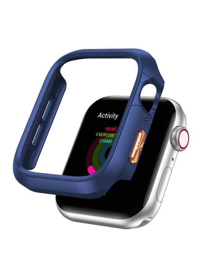 Suitable For Apple 5678910 Generation Watch Protective Case 42mm 46mm Iron Dome Protective Hollow Case-Color:blue Orange-Exterior Dimension:OPP Packaging -45mm