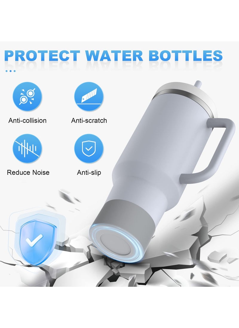 RTYY 2 pack Silicone Boot For Stanley Quencher Tumbler 30 oz 40 oz, Bottom Boot for Stanley IceFlow Flip 30 20 oz, Protector Sleeve for Water Bottle 12-24oz (Grey)  - Image 2