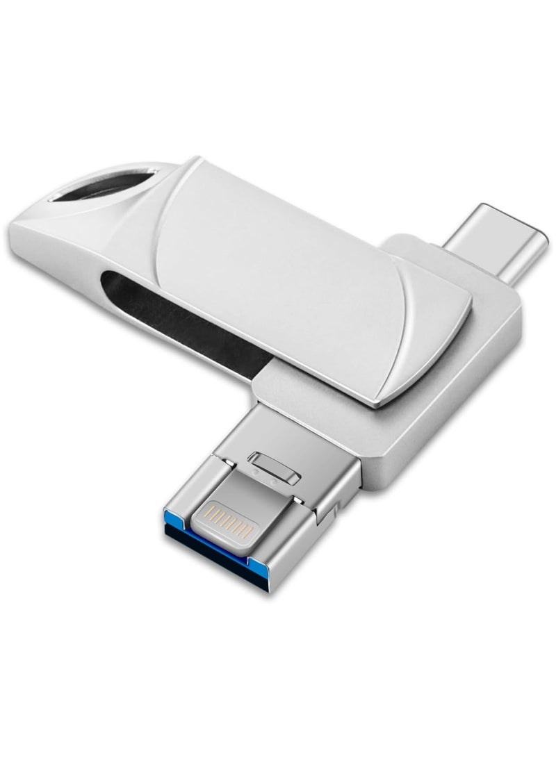 انسجام محرك أقراص فلاش USB 3.0 سعة 512 جيجابايت، محرك تخزين ذاكرة 3 في 1، متوافق مع ذاكرة تخزين الصور، وحدة تخزين خارجية متوافقة مع أجهزة iPhone وAndroid وأجهزة الكمبيوتر المحمولة والأجهزة اللوحية - Image 1
