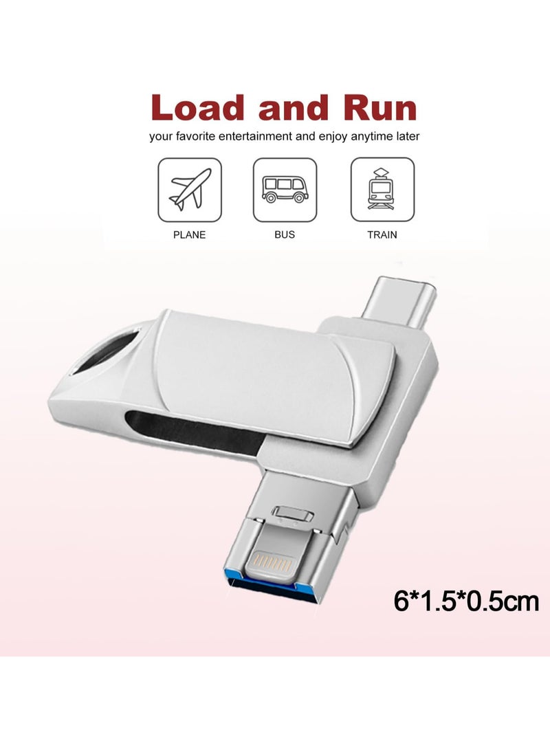 انسجام محرك أقراص فلاش USB 3.0 سعة 512 جيجابايت، محرك تخزين ذاكرة 3 في 1، متوافق مع ذاكرة تخزين الصور، وحدة تخزين خارجية متوافقة مع أجهزة iPhone وAndroid وأجهزة الكمبيوتر المحمولة والأجهزة اللوحية - Image 2