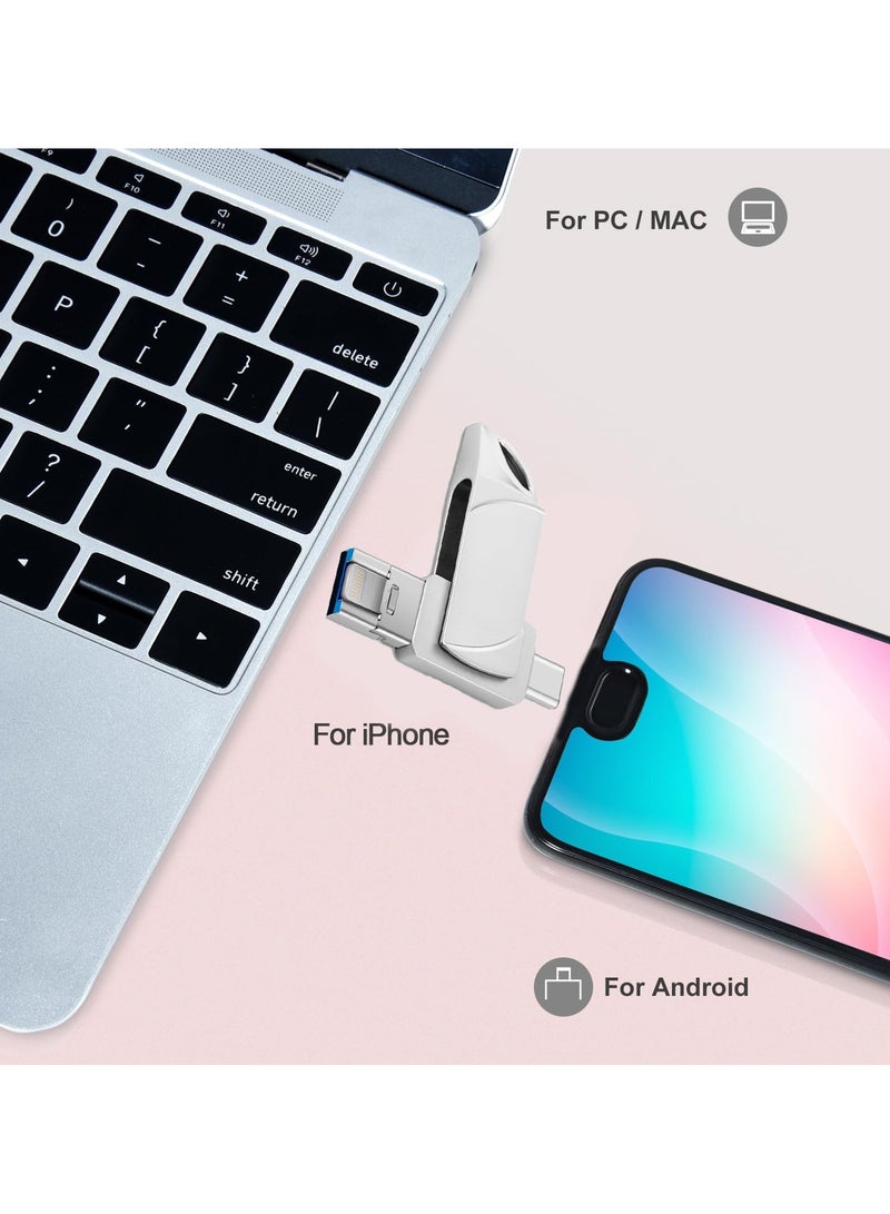 انسجام محرك أقراص فلاش USB 3.0 سعة 512 جيجابايت، محرك تخزين ذاكرة 3 في 1، متوافق مع ذاكرة تخزين الصور، وحدة تخزين خارجية متوافقة مع أجهزة iPhone وAndroid وأجهزة الكمبيوتر المحمولة والأجهزة اللوحية - Image 3