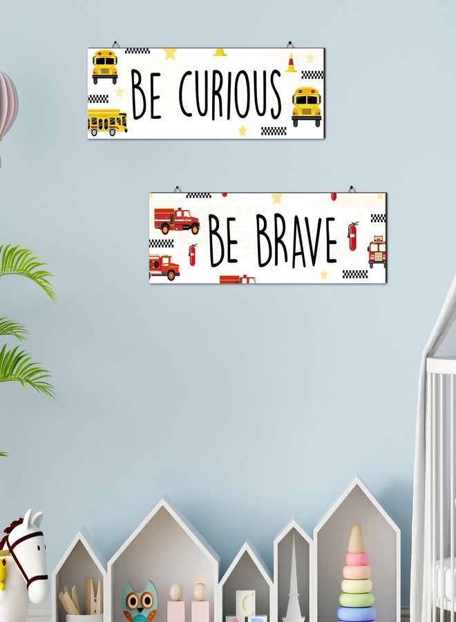 Leinuosen 4 Pieces Vehicle Room Wall Decor Car Trucks Decor Car Themed Room Wall Decor Wooden Hanging Wall Plaques Inspirational Wooden Sign for Bedroom Nursery Playroom Decor - Image 5
