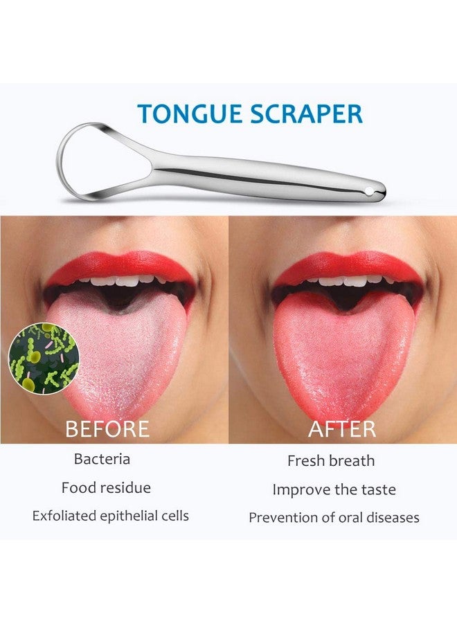 Cafhelp 2-Pack Tongue Scraper, 100% Useful Surgical Stainless Steel Tongue Cleaner for Both Adults and Kids, Professional Reduce Bad Breath Metal Tongue Scrapers, Help Your Oral Hygiene (with 2 cases) - Image 2