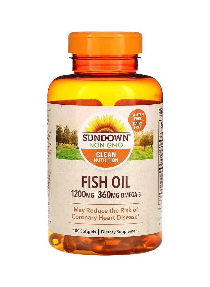 سن داون ناتشورالز زيت السمك ، 1200 ملجم ، 100 كبسولة هلامية (600 ملجم لكل كبسولة هلامية) - Image 1