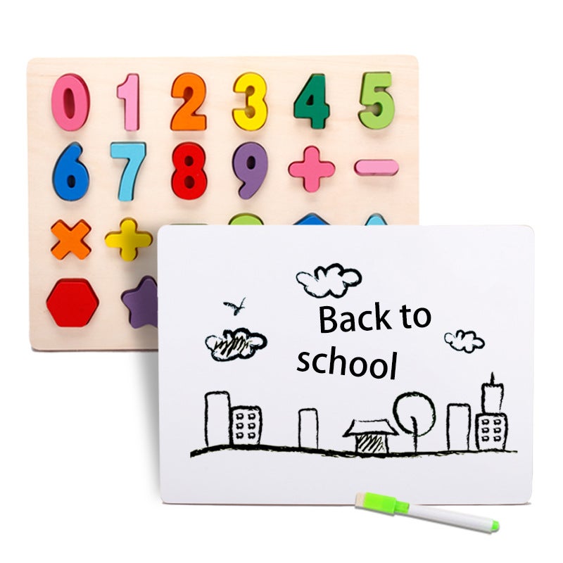 Alphabet Recognition Wooden 3D Digital Hand-Held Puzzle Kidsren'S Toy Geometric Shape Hand-Held Board 3D Puzzle - Image 1