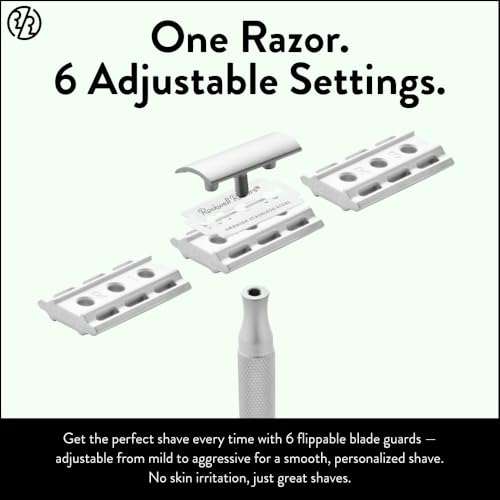 Rockwell Razors 6S Matte Stainless Steel Safety Razor. Adjustable Single Blade Razor With 6 Shave Settings and 5 Recyclable Blades. Custom Shaves For Men and Women. Reduces Razor Burn and Irritation. - Image 3