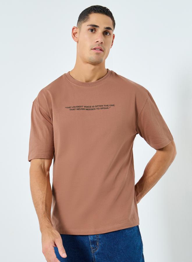 Styli Men Oversized Slogan Print T-Shirt - Image 2