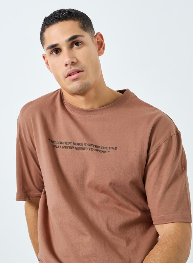Styli Men Oversized Slogan Print T-Shirt - Image 1