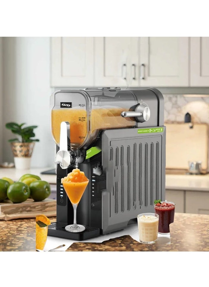 Slush-Ease Slushie Machine, Frozen Drink Maker & Slushy Machine with 4 Presets + Custom Option, Easy-Dispensing Lever for Frozen Juice, and Slushies, 1.8L Capacity - Black