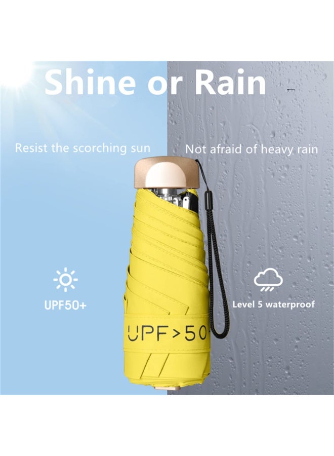 Pocket Umbrella – Ultra-Light 5-Fold Travel Umbrella, Windproof Sun & Rain Dual-Use, Anti-UV Folding Sunshade with Sunscreen Coating, Compact for Small Bags (Black) - Image 4