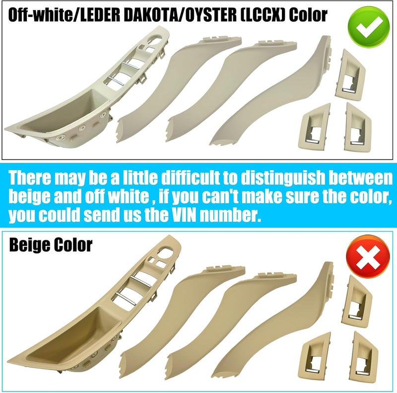Jaronx 7PCS Door Handle Kit for BMW 5 Series F10/F11 (2010-2016) - Off-White - Image 2
