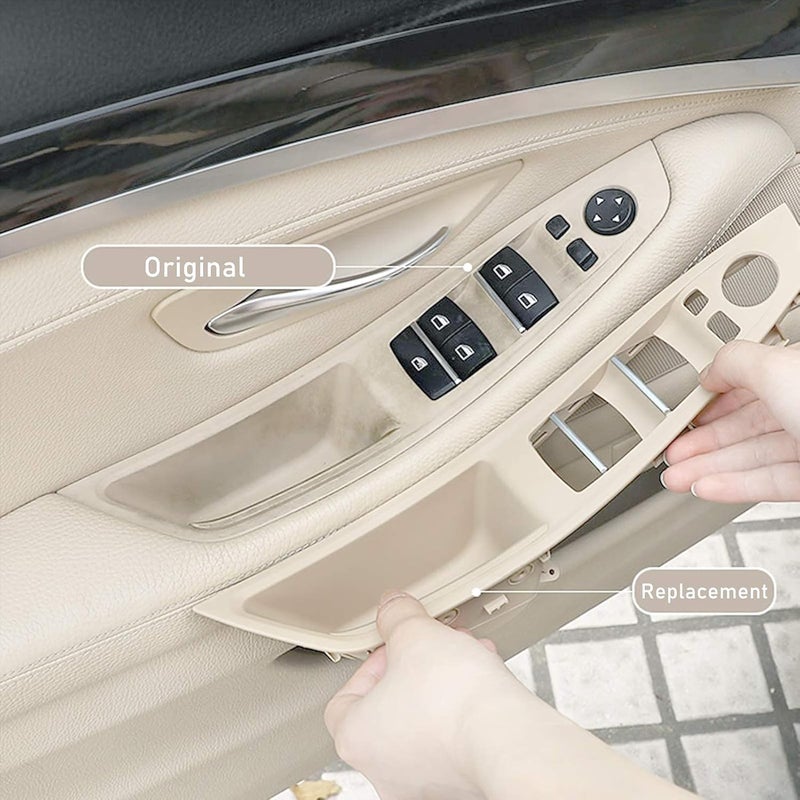 Jaronx 7PCS Door Handle Kit for BMW 5 Series F10/F11 (2010-2016) - Off-White - Image 5