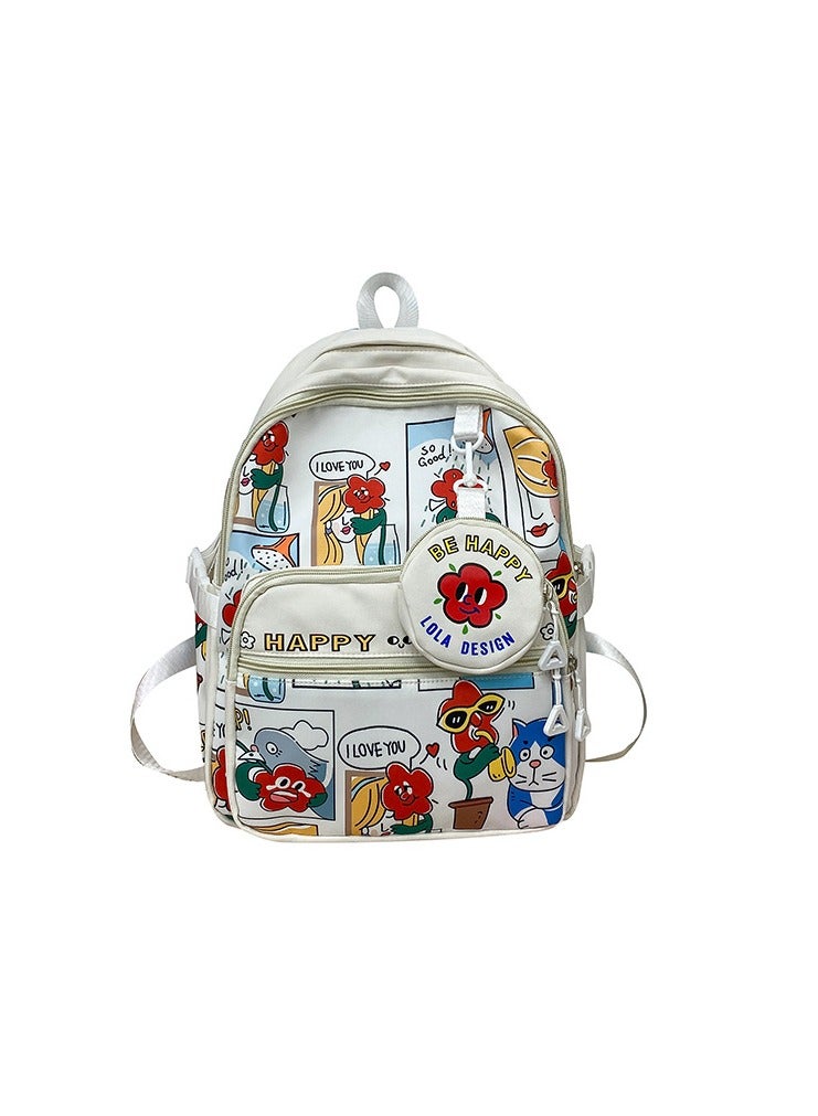Cute Junior High School Student Schoolbag, Elementary School Student Cartoon Backpack, Large Capacity Backpack 30*38*14CM