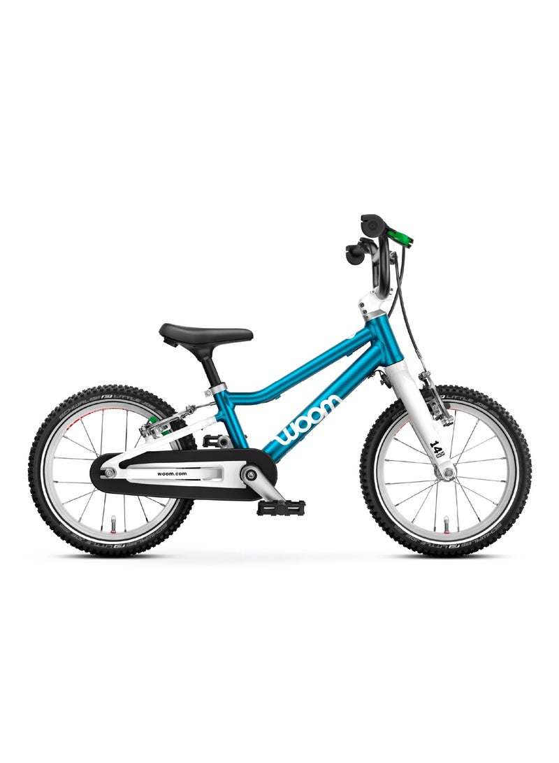 Woom GO 2 Kids Pedal Bike|14-Inch Lightweight Aluminum Bicycle for Ages 3-4.5 Years|Easy Transition from Balance Bike with Child-Specific V-Brakes & Safety Features - Image 1