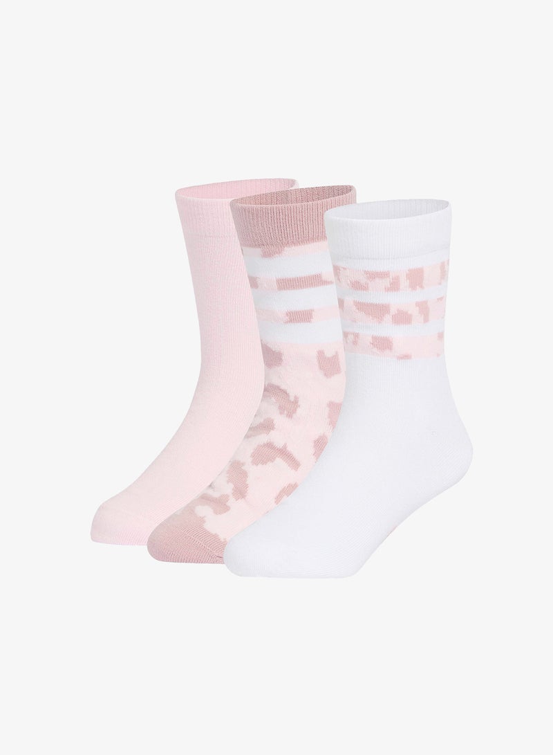 Adidas Youth 3 Pack Leopard Printed Socks - Image 1