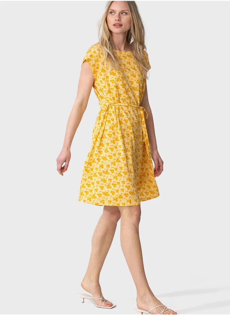 INDISKA Tie Waist Printed Dress