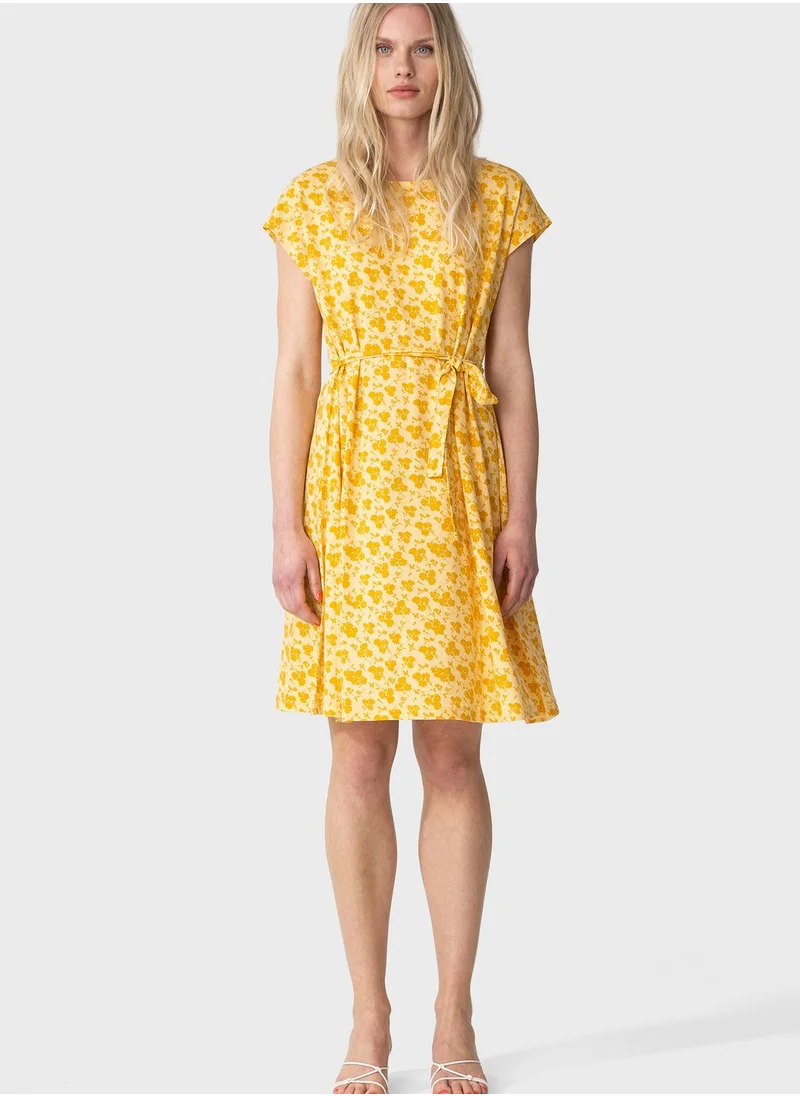 INDISKA Tie Waist Printed Dress