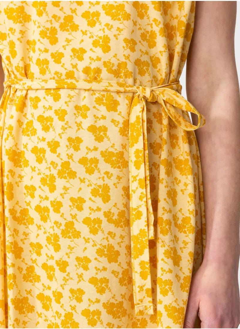INDISKA Tie Waist Printed Dress