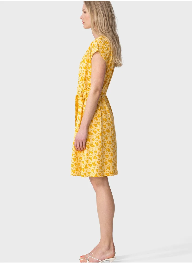 INDISKA Tie Waist Printed Dress