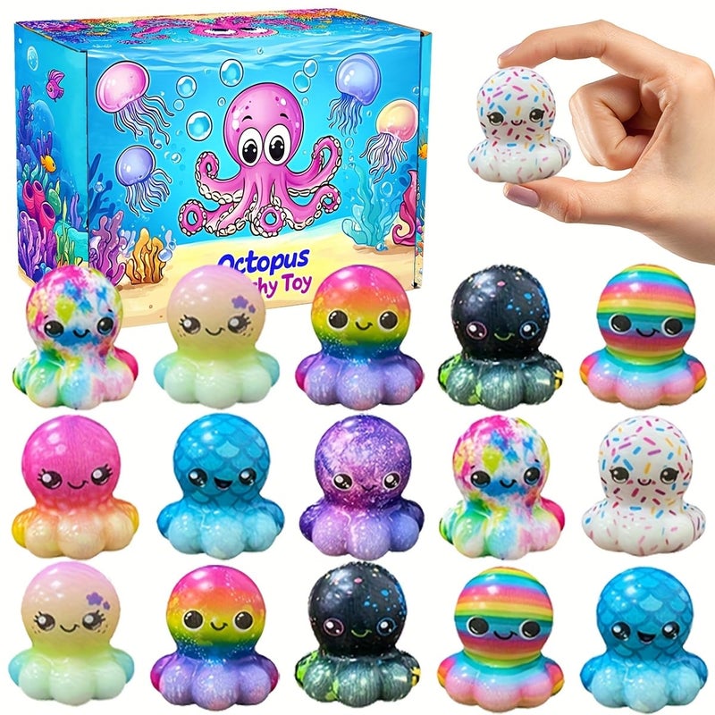 Cherislpy 24 Pack Octopus Slow Squishy Toys Soft Stress Relief Fidgets Toys for Kids Boys Girls Party Favors Novelty Prizes - Image 3