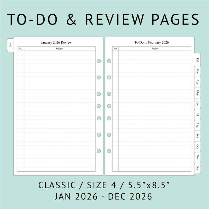 newestor 2026 Monthly Planner Refills 5.5" x 8.5" for Mini Binder, 12 Months from Jan 2026 to Dec 2026, Desk Size - Image 4