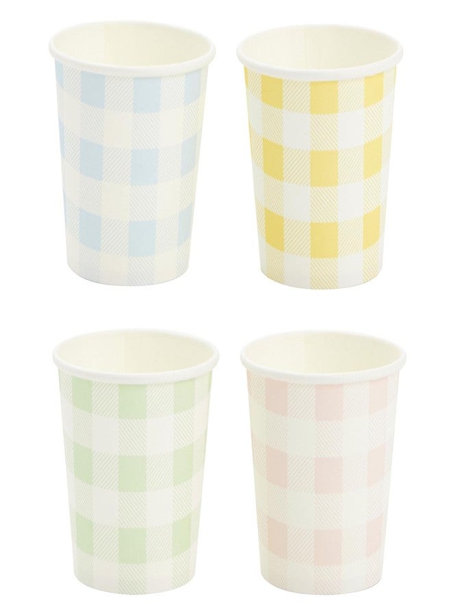 Sparkle and Bash Gingham Cups - 100 Pack, 4 oz, Pastel Gingham - Mini Disposable Paper Cup for Espresso Shots - Pastel Disposable Coffee Cups - Image 5
