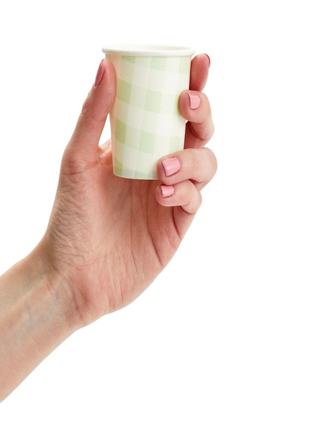 Sparkle and Bash Gingham Cups - 100 Pack, 4 oz, Pastel Gingham - Mini Disposable Paper Cup for Espresso Shots - Pastel Disposable Coffee Cups - Image 4