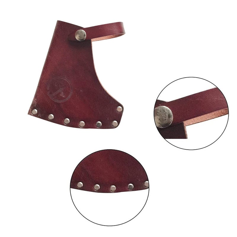 WEKBOSS Leather Hatchet Sheath Axe Head Cover Protector with Secure Snaps, Heavy Duty Camping Axe Guard for Outdoor Hiking Camping Survival 1Pcs - Image 5