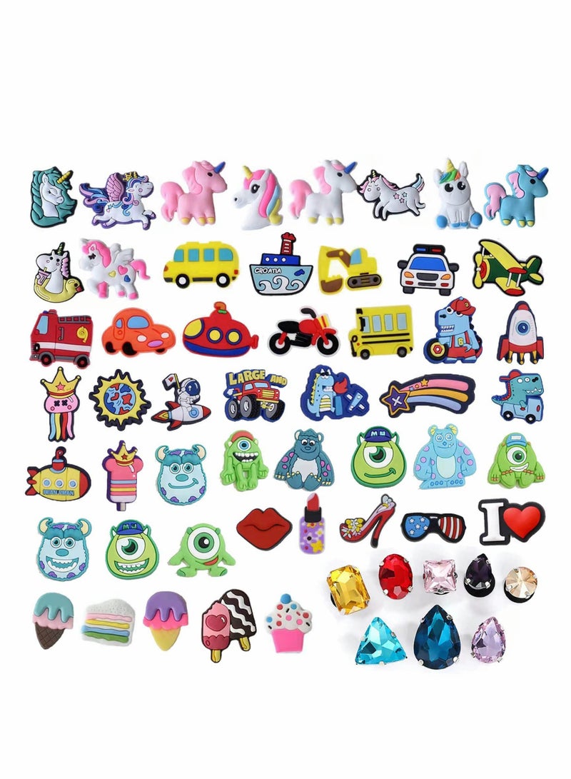 KASTWAVE Shoe Decoration Charms, 60 Pcs Random Different Shoe Charm for Selected Shoe Charms for Clog Shoes Decoration, Fashion for DIY Shoe, Rainbow Shoe Charms, Wristband Charms, Bracelet & Party Gift - Image 5