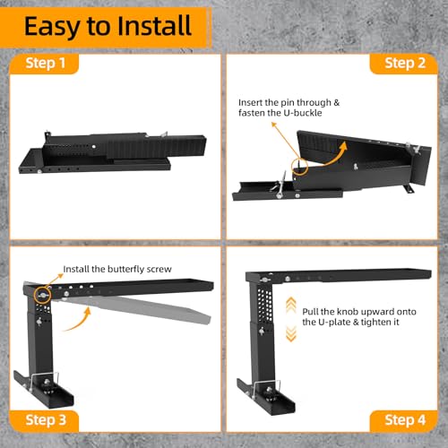 Qualward Upgrade Ladder Leveler for Stairs, Heavy-Duty Ladder Leveler for Extension Ladders High Strength, Step Ladder 9.1"-15.4", Adjustable Height and Foldable Ladder Stabilizer for Stairs with Non-Slip Feet - Image 5