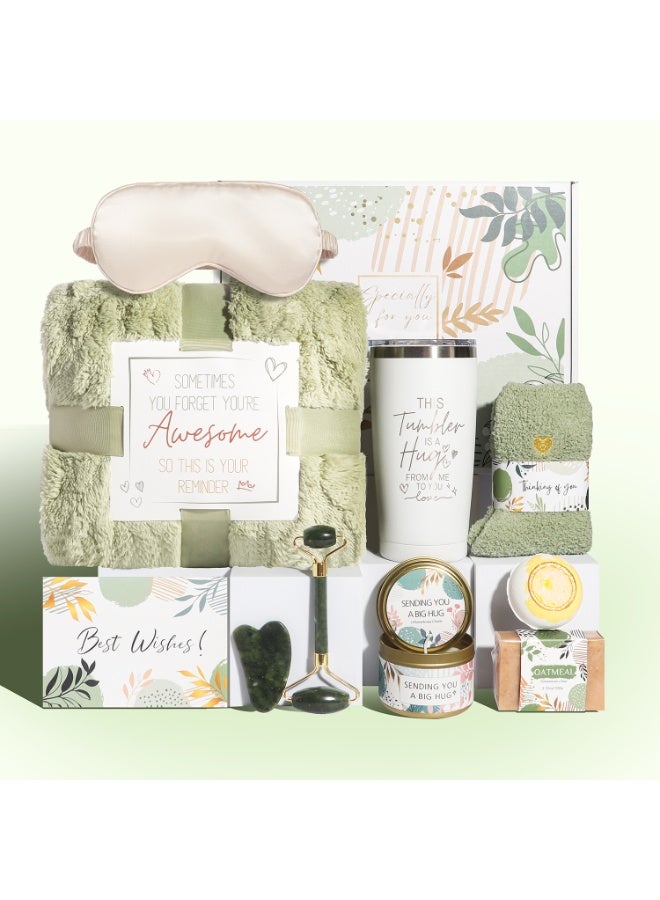 Arabest Self Care Gifts for Women Get Well Soon Gifts Basket, Birthday Gifts for Women Care Package Relaxing Spa Gifts Thinking of You Gifts w/ Blanket, Unique Christmas Gifts for Mom Her Friend Sister Wife - Image 1