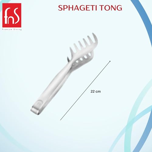 FNS International Pvt Ltd - Stainless Steel, Multi-Use Style - Tongs for Ice, Pastry, Salad and Spaghetti, Set of 4 Units, Silver Color – Ideal for Serving and Food Preparation Use - Image 3