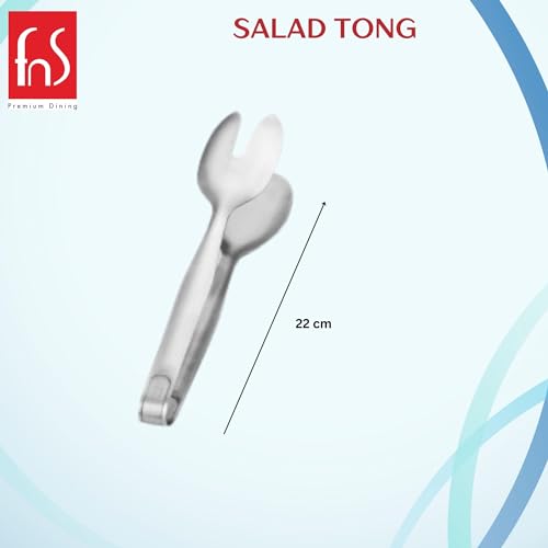 FNS International Pvt Ltd - Stainless Steel, Multi-Use Style - Tongs for Ice, Pastry, Salad and Spaghetti, Set of 4 Units, Silver Color – Ideal for Serving and Food Preparation Use - Image 4