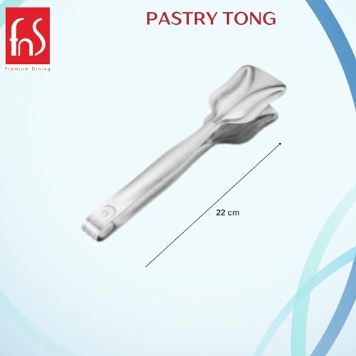 FNS International Pvt Ltd - Stainless Steel, Multi-Use Style - Tongs for Ice, Pastry, Salad and Spaghetti, Set of 4 Units, Silver Color – Ideal for Serving and Food Preparation Use - Image 5