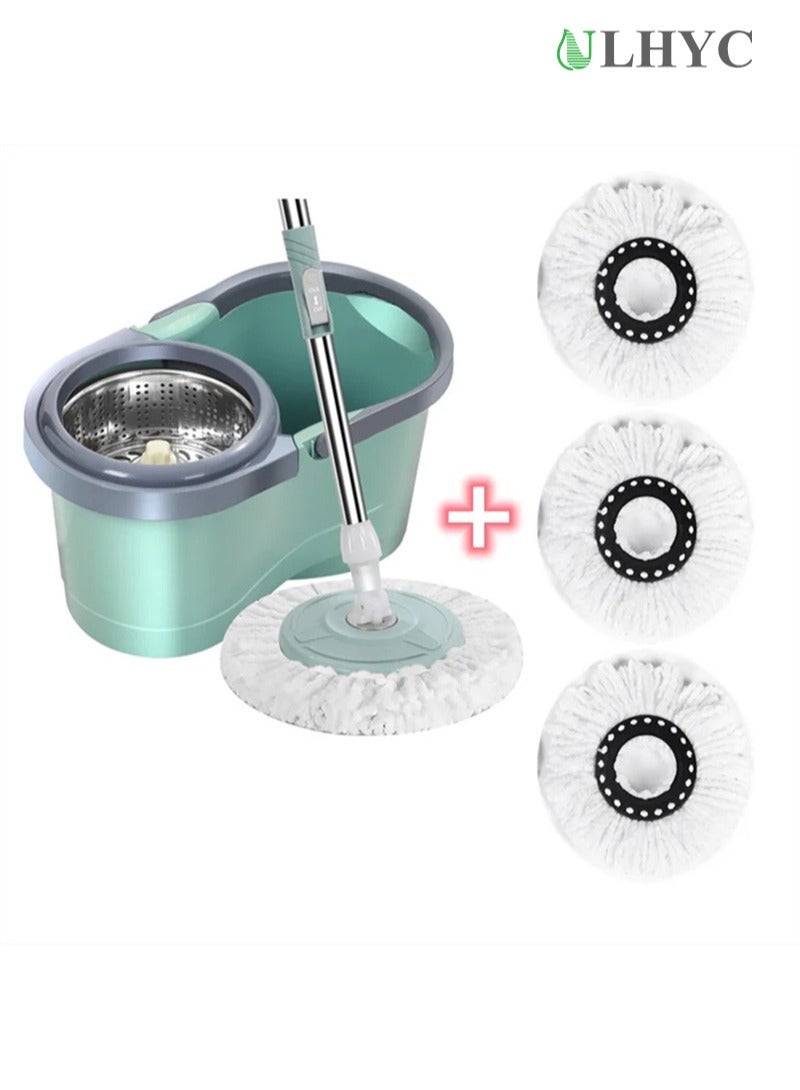 يو إل اتش واي سي مجموعة دلو ممسحة دوارة سحرية من الألياف الدقيقة، ممسحة منزلية يدوية لتنظيف الأرضيات - Image 1