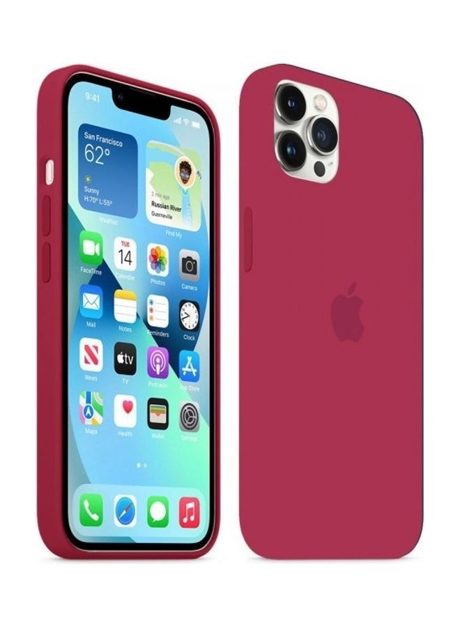 Protective Soft Silicone Case Cover for iPhone 13 Pro Max Rose Red - Image 2
