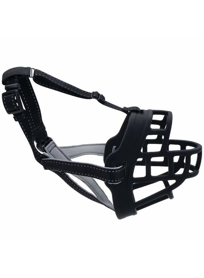 Coastal Pet Soft Basket Muzzle - Custom-Fit for Comfort - Indoor & Outdoor Dog Accessory - Adjustable Strap - Flexible Silicone - Allows Panting & Drinking - Black, 05 - Image 1