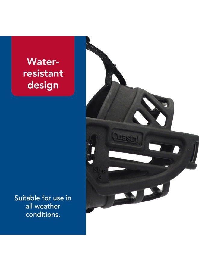 Coastal Pet Soft Basket Muzzle - Custom-Fit for Comfort - Indoor & Outdoor Dog Accessory - Adjustable Strap - Flexible Silicone - Allows Panting & Drinking - Black, 05 - Image 5