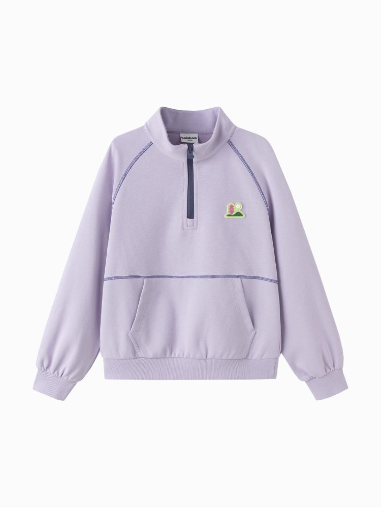 Balabala Girls' Half-Zip Sweatshirt With Front Pocket - Image 4