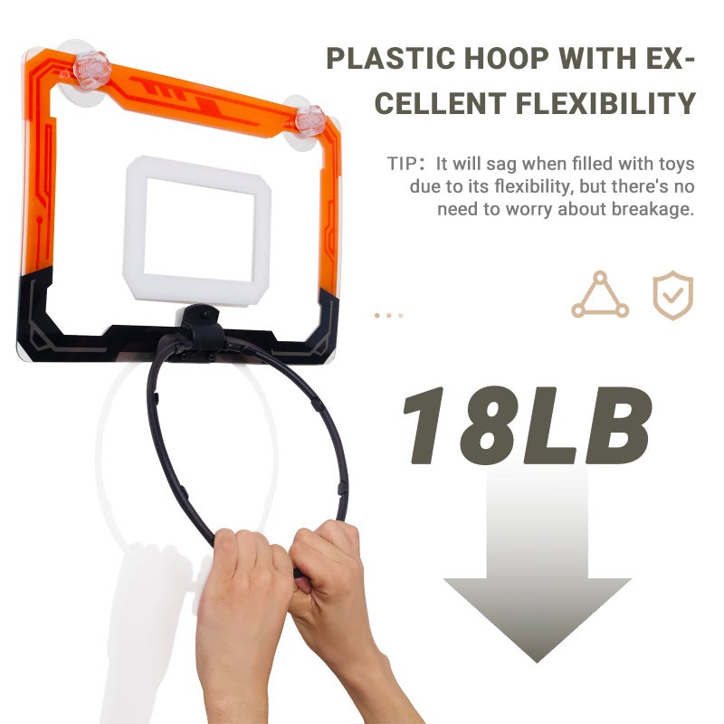 QPJ Baby Bath Toy Storage Organizer, Large Opening Mesh Bathtub Toy Storage for Tub, Bath Toy Holder for Quick Release of Toys for Bathroom, Basketball Hoop Design with Fun Bonus - Image 5