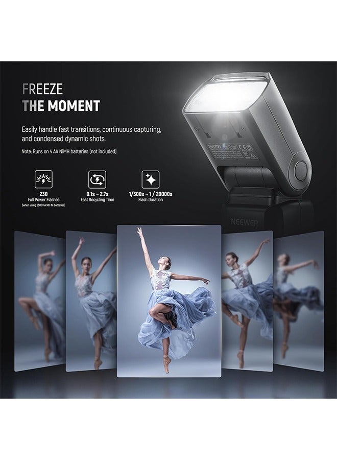 NEEWER NW700-S TTL Flash Speedlite Compatible with Sony DSLR Cameras, 1/8000s High Speed Sync Speedlight, 1/1-1/256 Output, TCM Function, 230 Full Power Flash, 0.1-2.7s Fast Recycling Flashlight