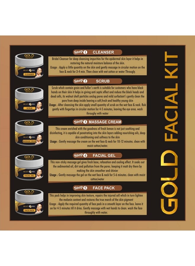 professional feel Professional Beauty Feel Herbal 24K Lotus Gold Facial Kit for Fairness (Set of 5) 275 G - Image 2