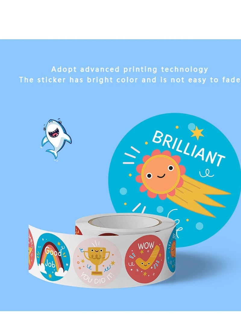 SYOSI Teacher Reward Motivational Stickers, 3000 PCS Cartoon Animals Stickers Fun Stickers Reward Stickers for Teacher Encourage Student Round Reward Sticker for Kid (1 Inch, 6 Rolls, 500 Labels/Roll) - Image 3