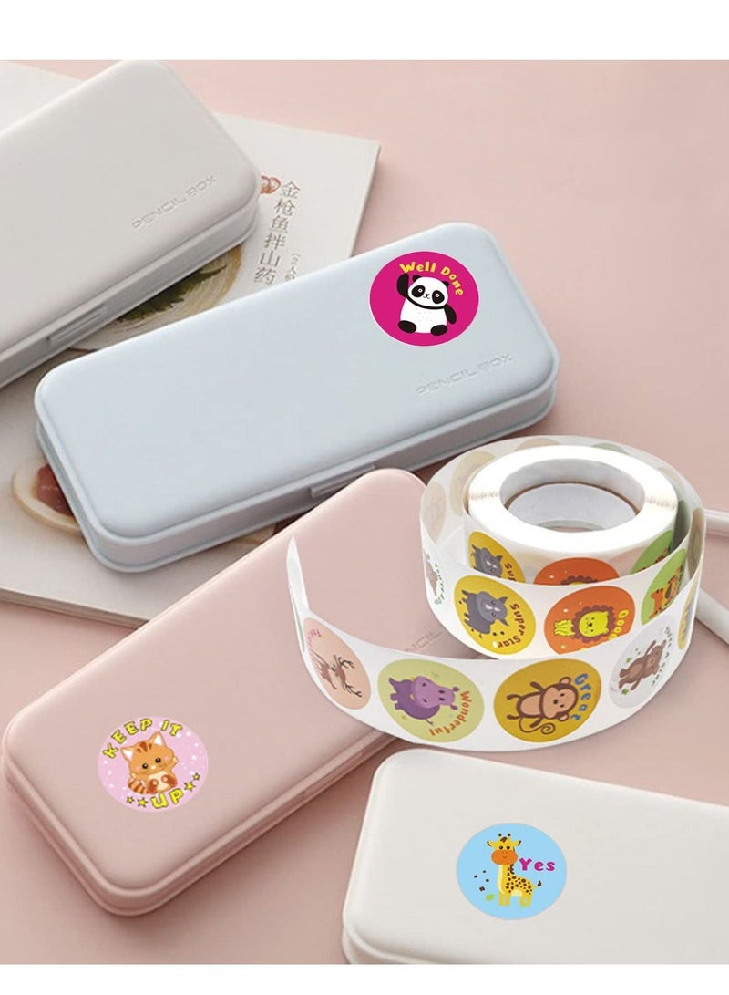 SYOSI Teacher Reward Motivational Stickers, 3000 PCS Cartoon Animals Stickers Fun Stickers Reward Stickers for Teacher Encourage Student Round Reward Sticker for Kid (1 Inch, 6 Rolls, 500 Labels/Roll) - Image 5