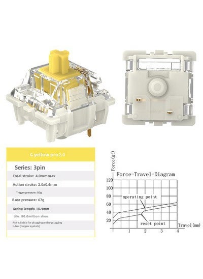 Generic Gateron Mechanical Keyboard Hotswap Switches G yellow PRO-2.0 