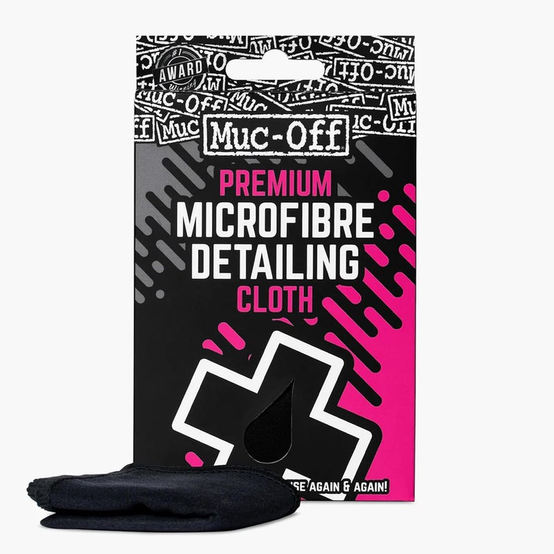 Muc Off Muc-Off Premium Microfibre Detailing Cloth - Travel Sized Cleaning and Polishing Cloth for Delicate Finishes, Black - Image 1