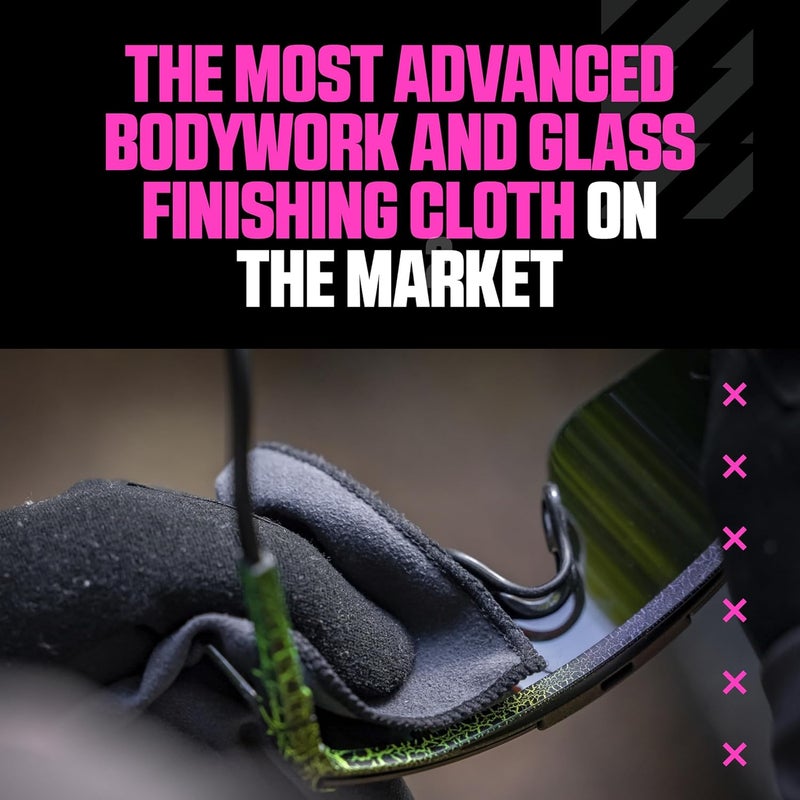 Muc Off Muc-Off Premium Microfibre Detailing Cloth - Travel Sized Cleaning and Polishing Cloth for Delicate Finishes, Black - Image 5